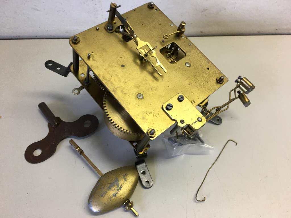 Other Clocks Old key wind clock movement parts repair for sale in