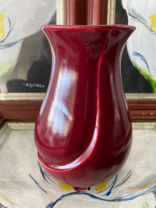 Pottery - LUCIA WARE 2705 STAMPED SA GLAZED POTTERY MAROON VASE for ...