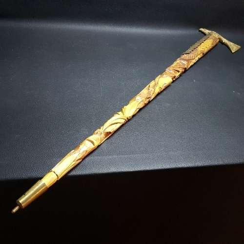 Brass Walking stick Very Rare Brass Eagles Head and Axe. Never to be found again was sold for