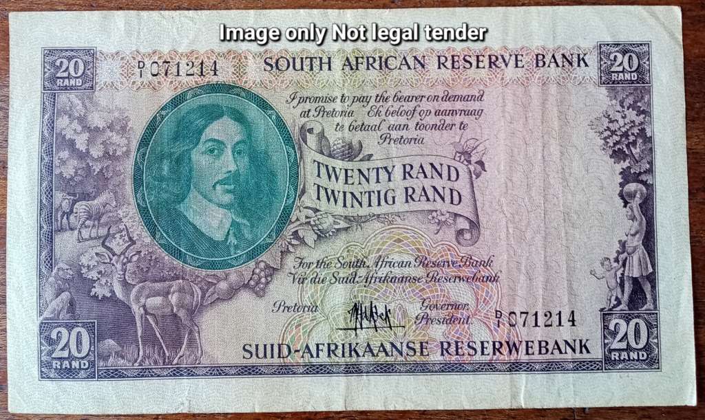 MH de Kock - 1961 M.H de Kock R20 note was sold for 350.00 on 8 Apr at ...