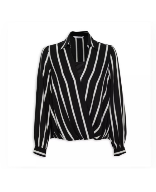 Shirts TRUWORTHS FORMAL LADIES BLACK AND WHITE STRIPE BLOUSE SIZE 42