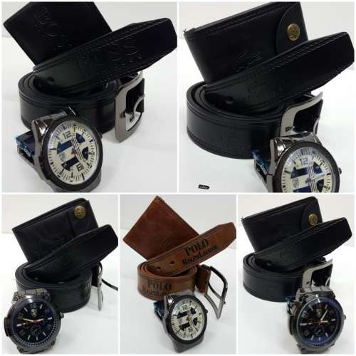 Belts & Belt Buckles Mens Polo Belt, Wallet and Watch set was sold
