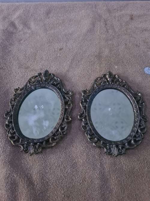 Other Antiques & Collectables PAIR OF OVAL BRASS MIRRORS(MADE IN