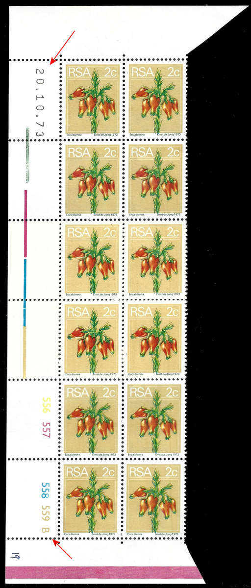 Republic of South Africa - 2nd Definitive 2c, PROVING STRIP B, Dated 20 ...