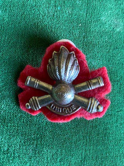 South African Army - 10 ARTILLERY BRIGADE-OXIDISED SILVER ON RED ...