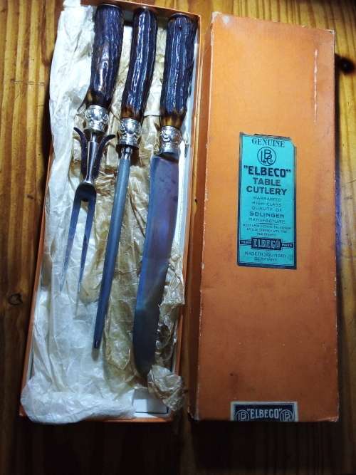 Cutlery Vintage Soligen `Elbeco` Roast Cutlery Set for sale in