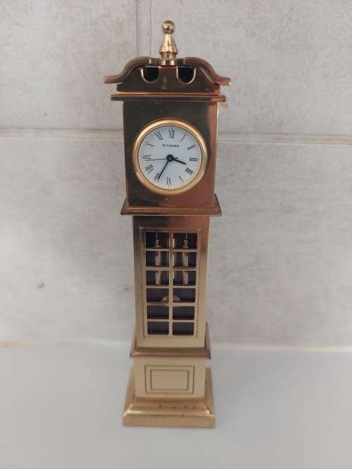 Alarm & Travel Clocks Vintage Bucherer quartz brass mini grandfather