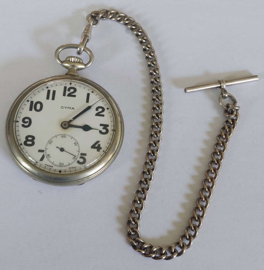 Pocket Watches - Wow!! Antique Swiss Cyma pocket watch with chain 100% ...