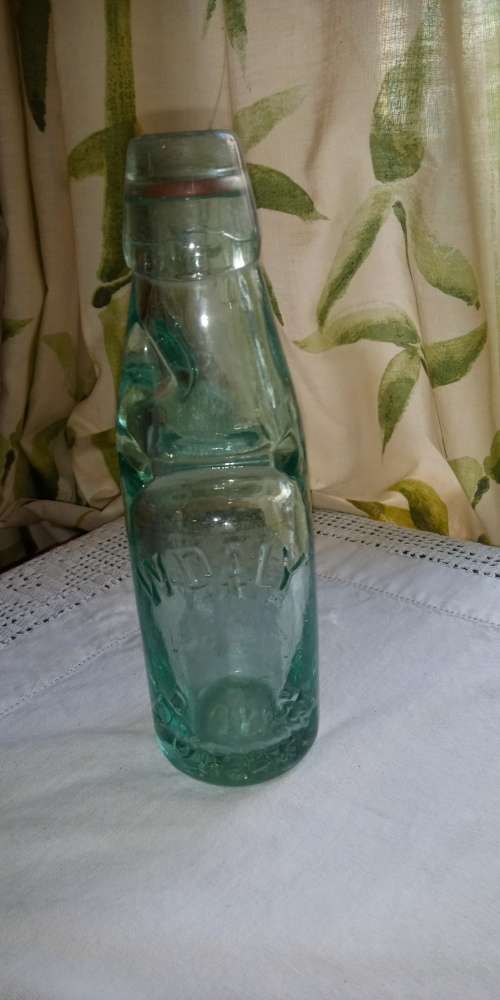 Bottles Antique W. Daly, Durban glass bottle with marble stopper for