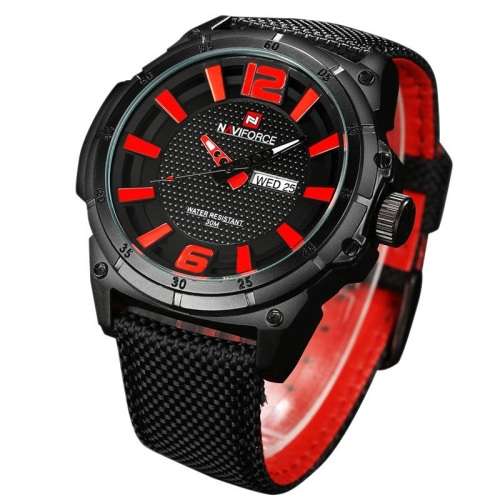 Men's Watches - Naviforce 30m waterproof mens sports watch black with