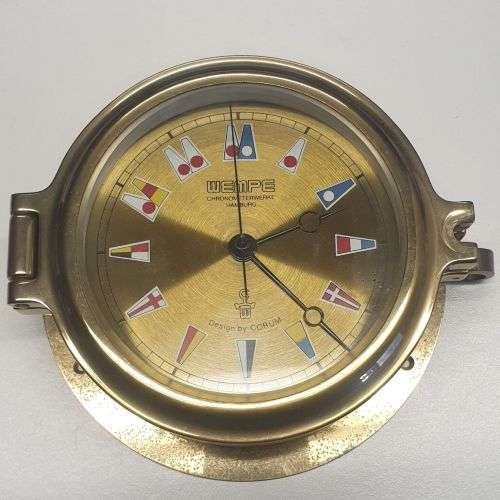 Wempe Chronometerwerke Hamburg Regatta Ships Quartz Clock. Design by Corum