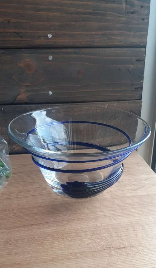 Bowls & Dishes Stunning Russian KROSNO Blue and Clear Glass Bowl was listed for R450.00 on 19
