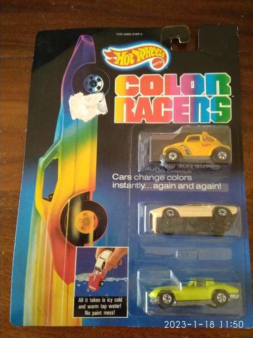 Models Vintage Hot wheels color racers 1987 (sealed with board) was