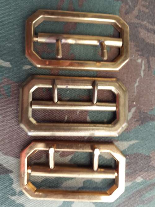 South African Army 3 x Brass Material Belt Buckles was sold for R16