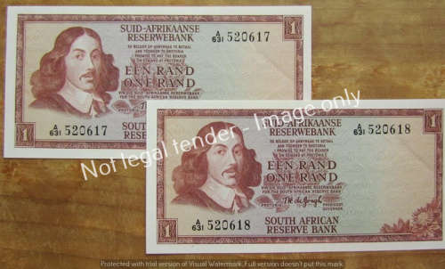 TW de Jongh 2 X DE JONGH CONSECUTIVE R1 NOTE 1st ISSUE