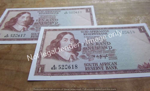 TW de Jongh 2 X DE JONGH CONSECUTIVE R1 NOTE 1st ISSUE