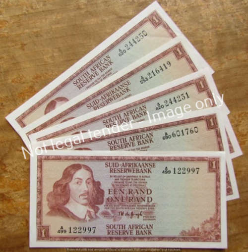 TW de Jongh 5 X DE JONGH R1 NOTE 1st ISSUE UNC **BID PER