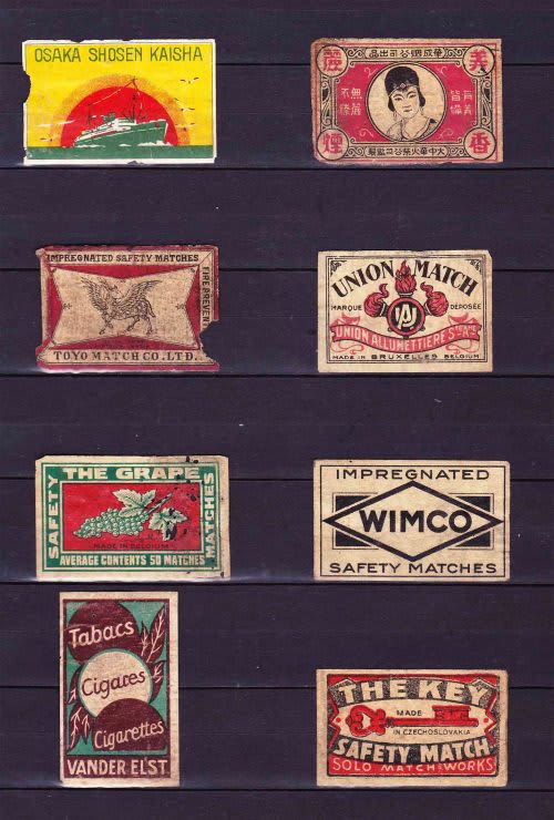 Smoking Accessories - Safety Matches - Labels from match boxes from ...
