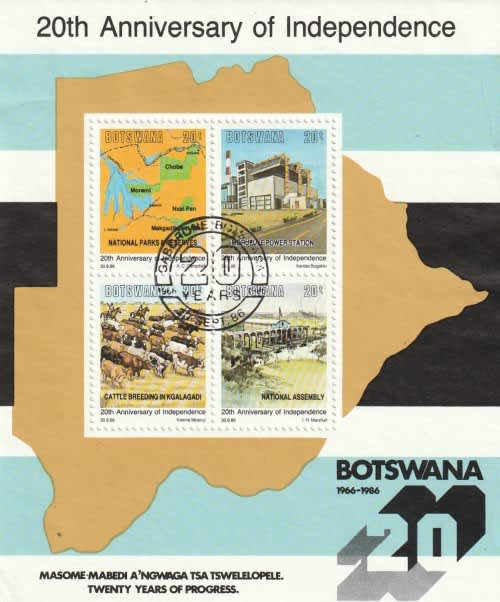 Botswana & Bechuanaland - Botswana - 1986 - Souvenir Sheet - 20th ...