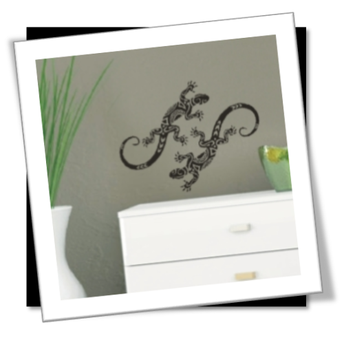 Wall Decals - Vinyl Decals Wall Art Stickers - Tribal Gecko Set for ...