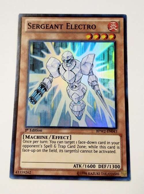 Yu-Gi-Oh! Sergeant Electro – Super Rare, 1st Edition, BPW2-EN043