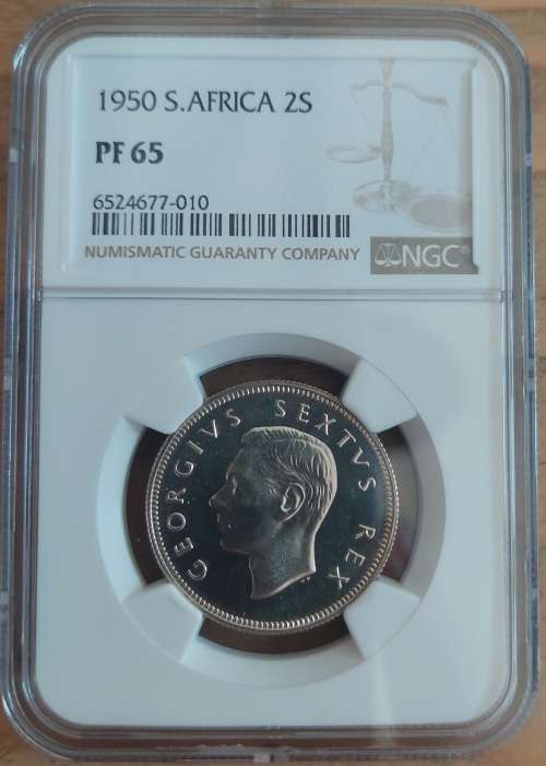 Two Shillings - 1950 Union of South Africa 2/ NGC Graded PF65 for sale ...