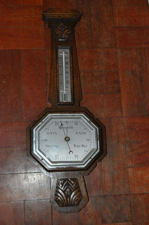 Barometers & Thermometers VINTAGE BAROMETER MADE IN ENGLAND was sold