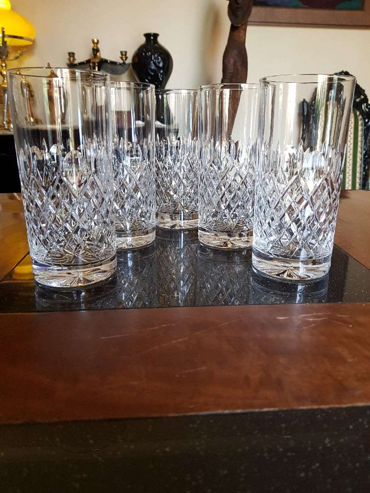 Drinking Glasses & Stemware Stunning Set of 5 Crystal Glasses was