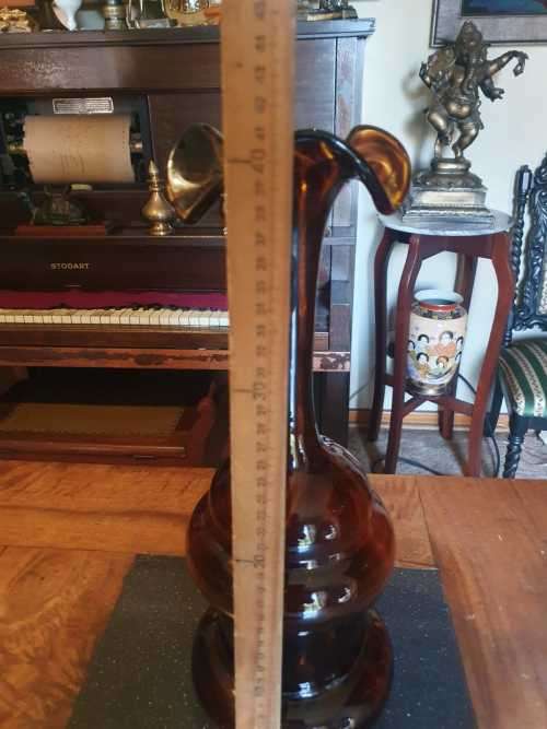 Vases Absolutely Stunning 41 cm Tall Vintage Hand Made Amber Vase for