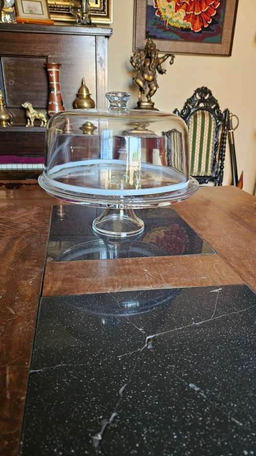 Other Bakeware Large Footed Cake Plate with Dome Unused! was sold for