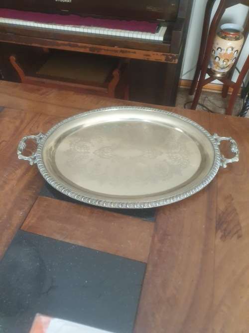Serving Trays Large SilverPlated Serving Tray A1 was sold for R35.00