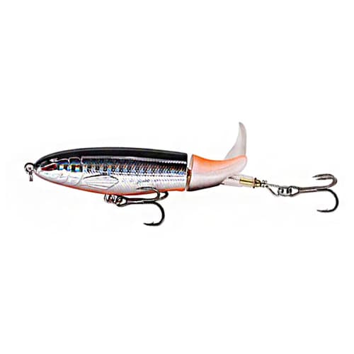 Whopper Popper Fishing Lure Artificial Bait Hard Soft Rotating Tail Tackle