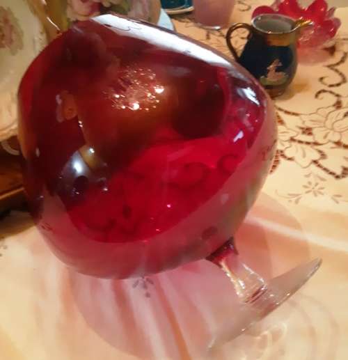 Bowls & Dishes big Ruby Red Swedish Glass Bowlspotless no