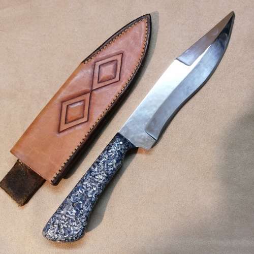 Knives & Daggers MAGNIFICENT HAND KNIFE WITH LEATHER SHEATH