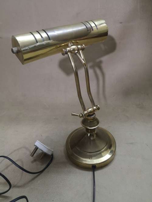 Lamps & Lanterns VINTAGE BRASS PIANO BANKERS TABLE DESK LAMP for sale