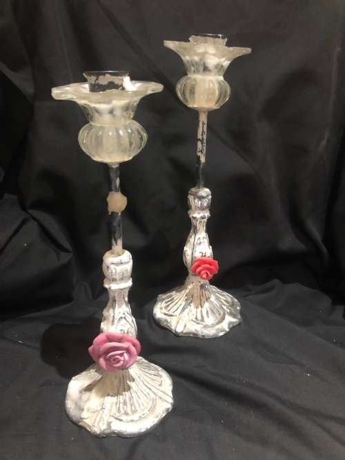 Candlesticks & Candle Snuffers Candle holders set shabby chic for