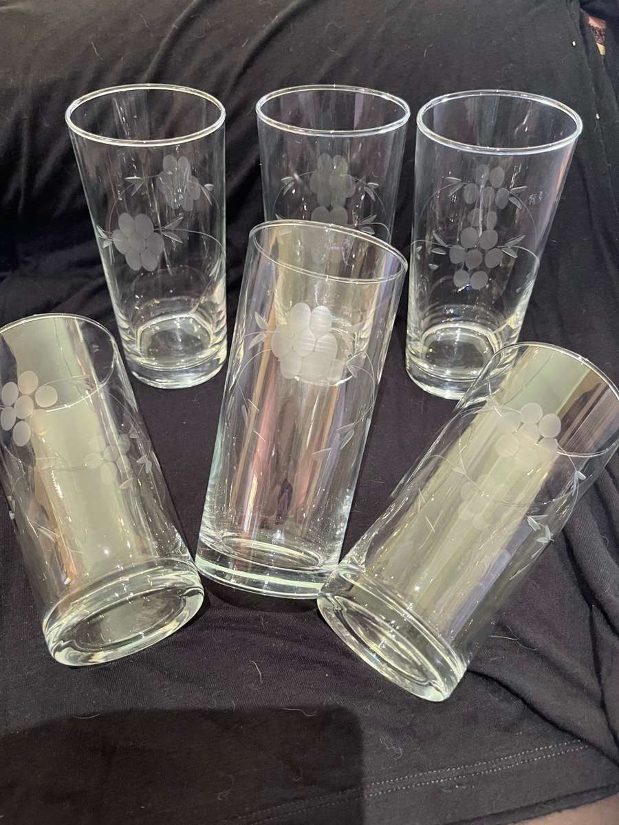 Drinking Glasses & Stemware Glasses grape etched for sale in