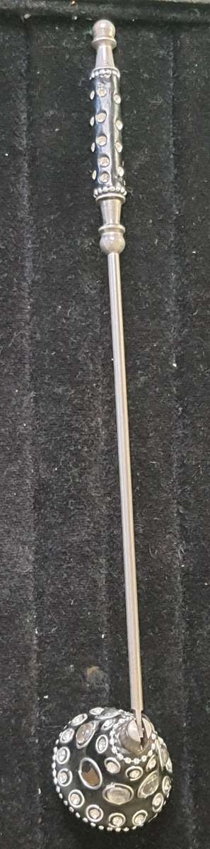 Candlesticks & Candle Snuffers A VINTAGE FANCY DECORATED CANDLE STICK FLAME EXTINGUISHER SOLD