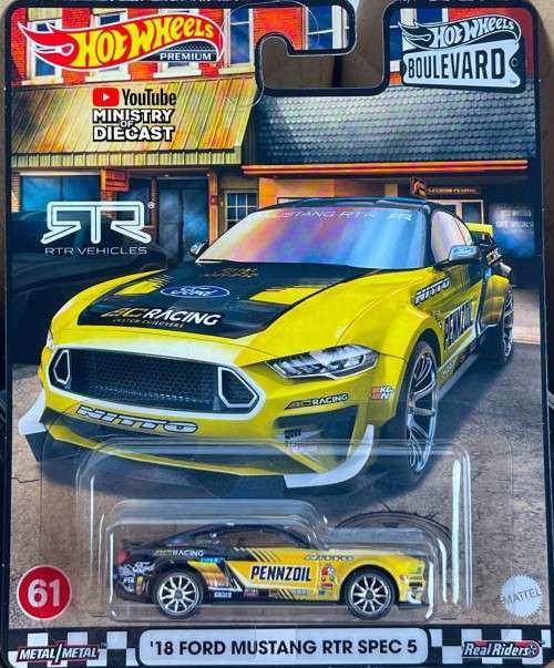 Models - HOT WHEELS PREMIUM BOULEVARD 2018 FORD MUSTANG RTR SPEC 5 for ...