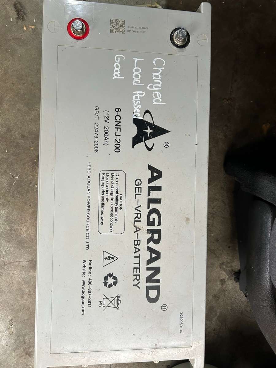 Rechargeable Batteries 12V 200AH Gel Battery Allgrand was sold for R1