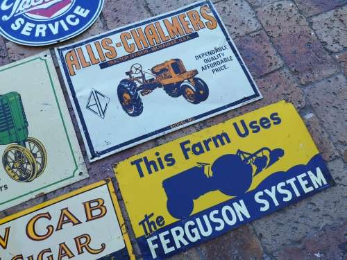 Signage - Vintage embossed metal reproduction signs job lot from the 80 ...