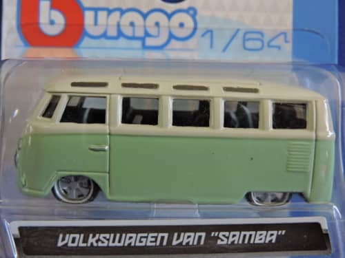 Models - Burago Volkswagen VW T1 Van SAMBA Combi Mint in blister pack ...
