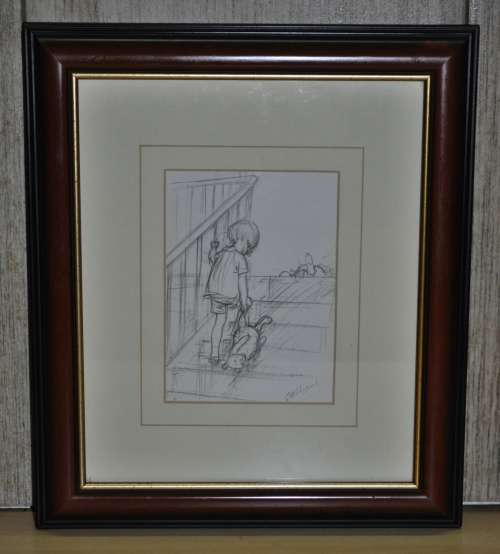 Prints - Vintage Ernest Howard Shepard Winnie the Pooh Pencil Sketch ...