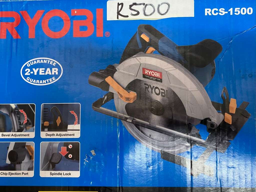 Saws Ryobi Circular Saw 185mm (1500W) RCS1500 was sold for R499.00