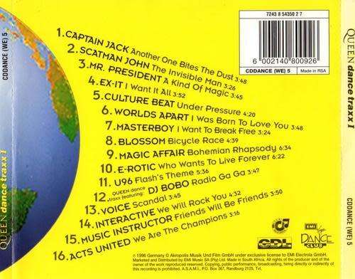 Queen Dance Traxx I. (Dj. Bobo, Scatman, Masterboy, U96, Mr. President,  Captain Jack, E-Rotic) cd