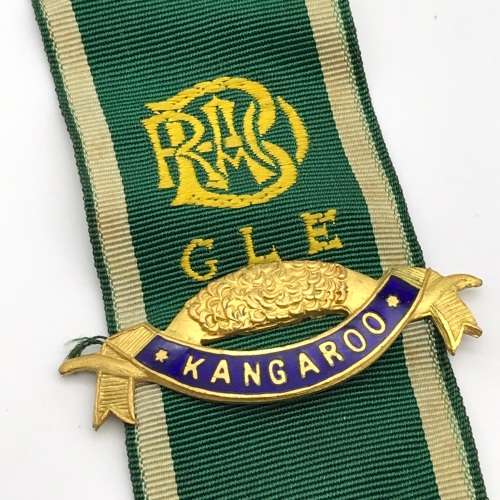Other Medals Vintage Enamel `R.A.O.B.` Gilded Medal for sale in