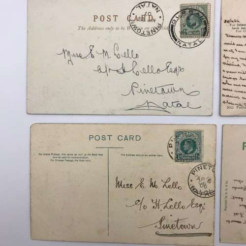 Other Antiques & Collectables 4 Antique `Post Cards of Durban`With Stamps (1906) for sale in