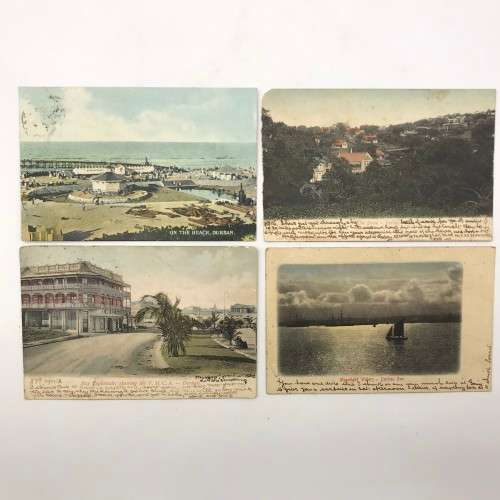Other Antiques & Collectables 4 Antique `Post Cards of Durban` With Stamps (190508) for sale