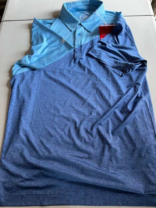Shirts Swagg Mens golf polo blue Large Dry Tech for sale in