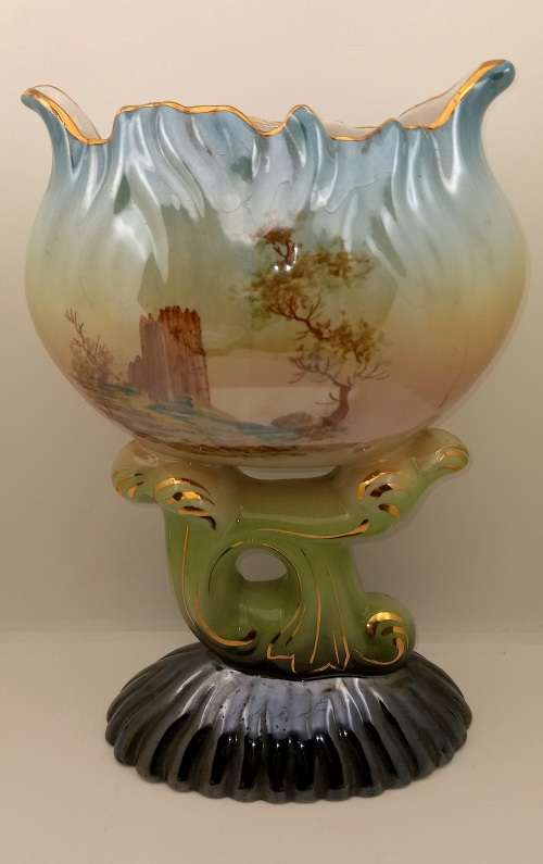 Other Porcelain & Ceramics Vintage Hand Painted Porcelain Vase by R B Alcobaca Portugal